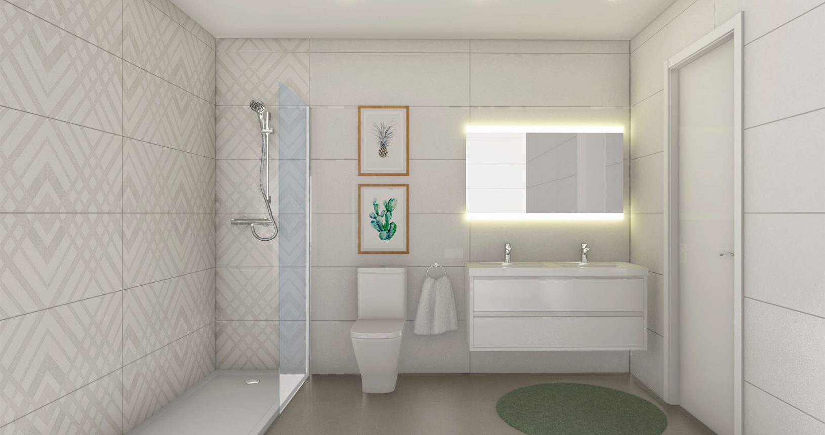 Cuarto de baño promoción inmobiliaria Ciencasas